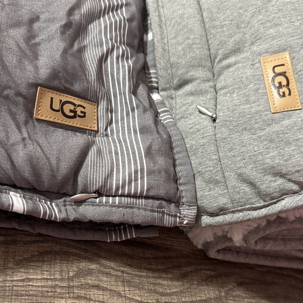 UGG Pillowcases Bundle (3) Gray and White New Without Tags